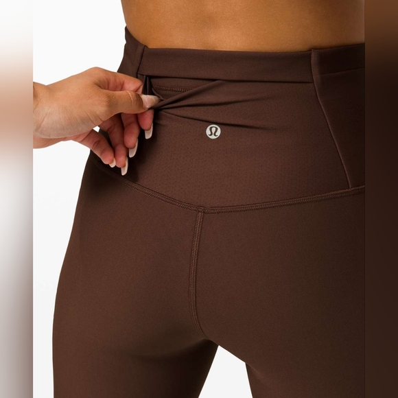 Lululemon Zoned In Tight 27” Envelope Pocket Brown Earth Size 10 - Picture 5 of 9